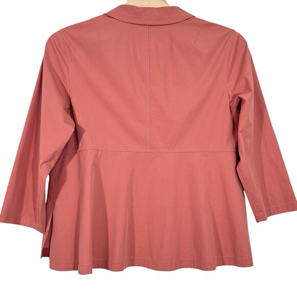 Lafayette 148 Top Button Up Long Sleeve Salmon READ Size 3X Layering Shacket - Picture 5 of 11